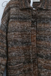 SWAYING 24 Autumn and Winter Mohair Gradient Cuffs Crochet Jacket SW-SW24AW1T95-HZ Flower Brown